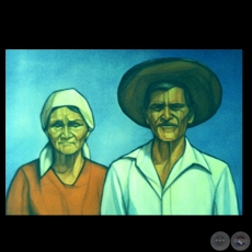 PAREJA CAMPESINA - Óleo de ALICIA GUERRA